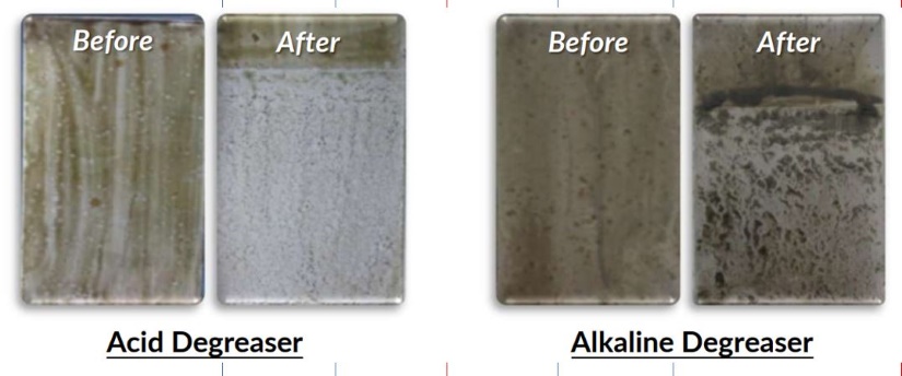 Degreasing process before after